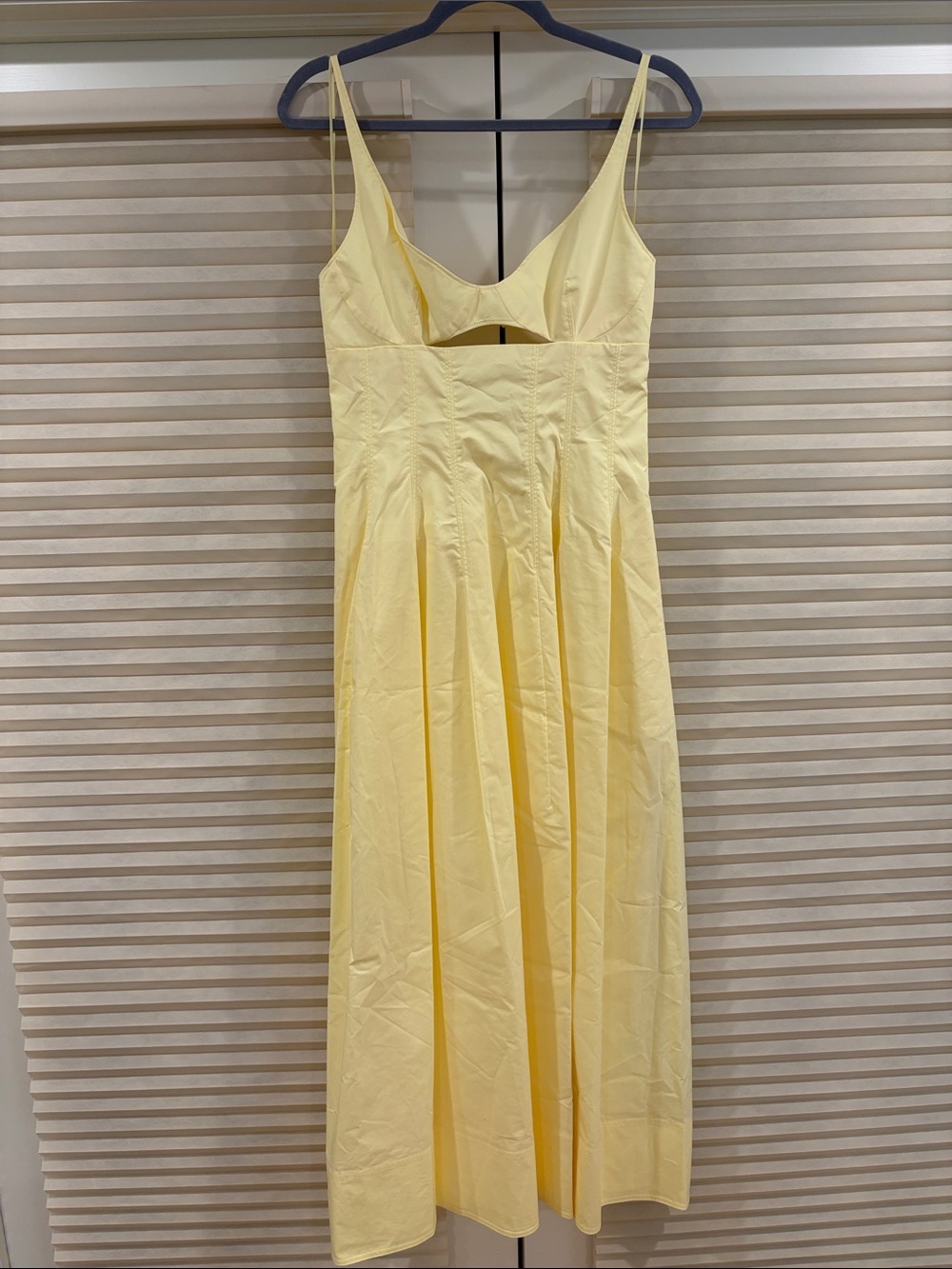 NWOT Simkhai Yellow Sleeveless Cotton Maxi Dress with Cutout Detail, Size US 6